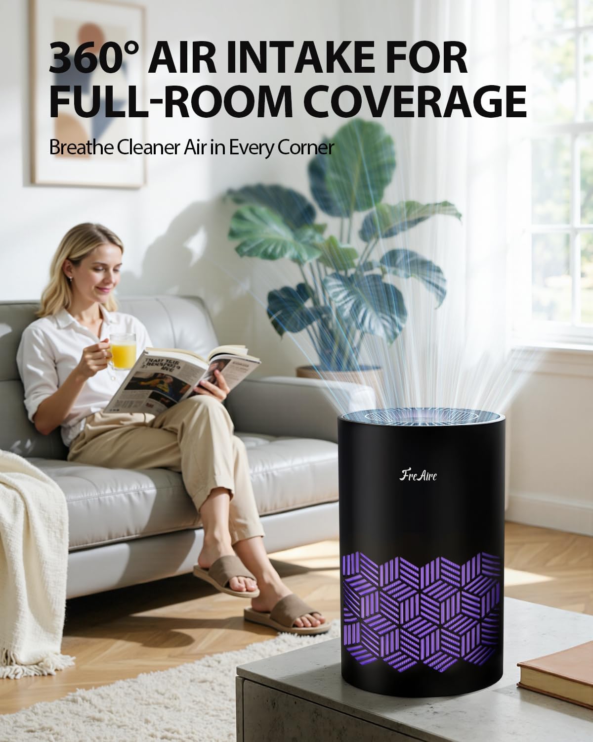 freaire air purifiers for bedroom up to 1086, close-up detail
