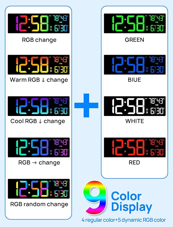 18.5" Large Digital Wall Clock - Image 5