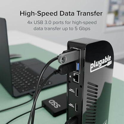 Plugable USB-C Triple Monitor Docking Station: 13-in-1 Laptop Dock - Image 5