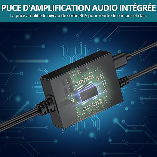YGiTK Optical to RCA Adapter 192kHz DAC Digital to Analog Audio Converter - Image 4