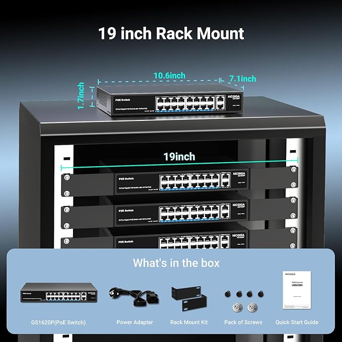 NICGIGA 18 Port PoE+@250W Switch - Image 7