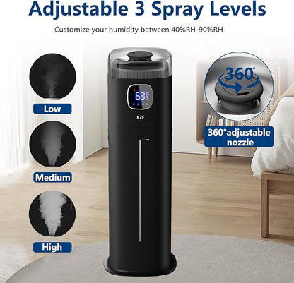 KZF Large Humidifier for Bedroom, 9L/2.5Gallon Ultrasonic Cool Mist Humidifier - Image 4