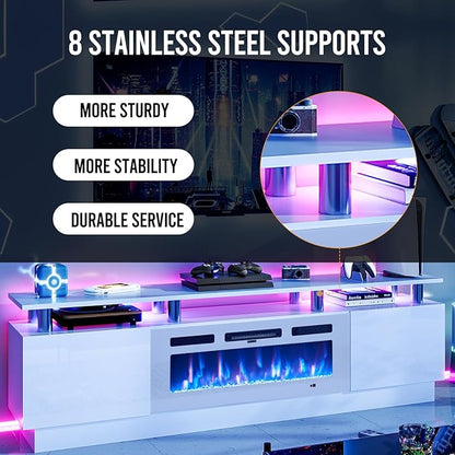 oneinmil 80" Modern Electric Fireplace TV Stand - Image 2