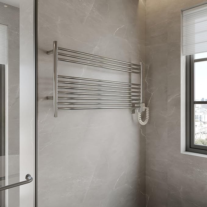 HEATGENE Towel Warmer 10 Bar Towel Dryer Wall-Mounted Plug-in Bath Towel Heater - Image 7