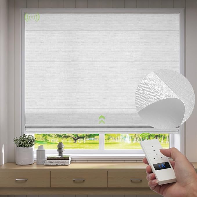 ZSTARR Smart Roman Shades Rechargeable Motorized Blinds by ZSTARR