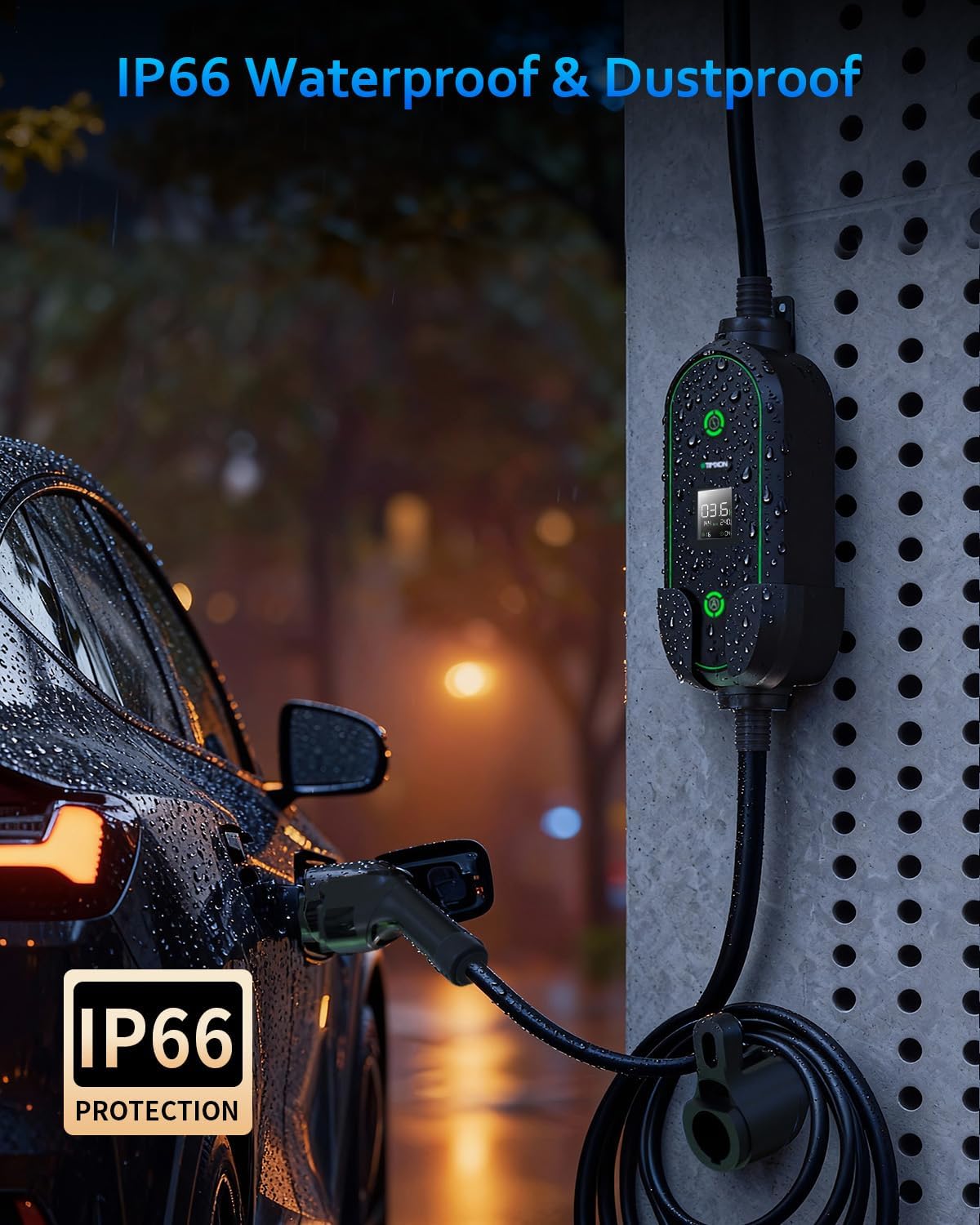 Level 1&2 EV Charger-ETL Certified,16A 110V-240V with 25FT Charging Cable