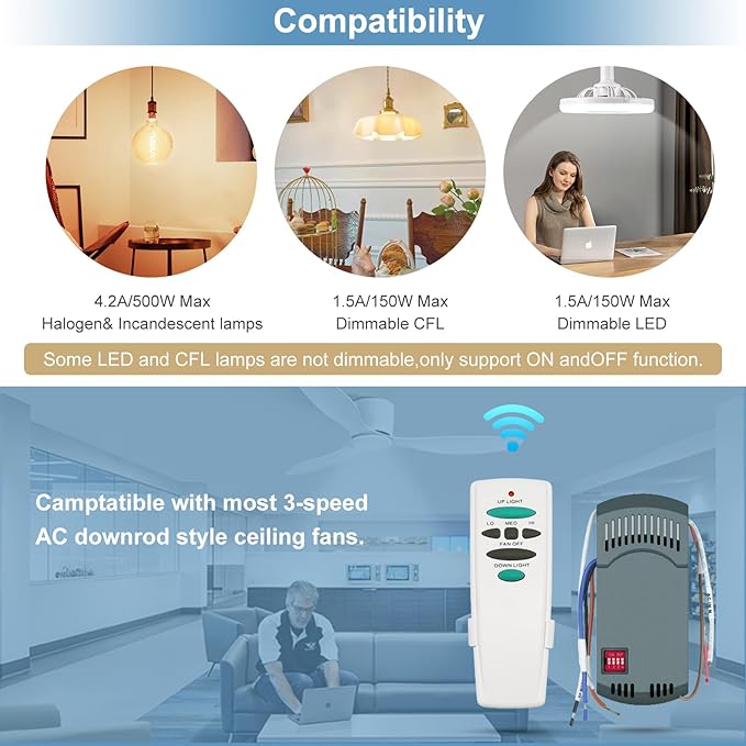 Hampton Bay Ceiling Fan Remote Control Kit, - Image 3