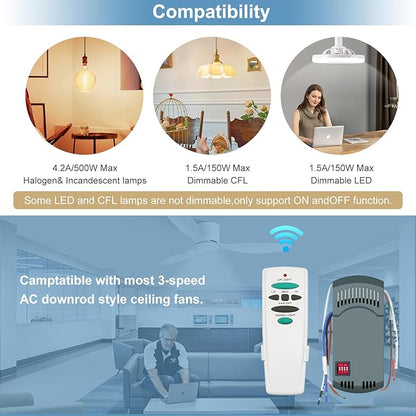 Hampton Bay Ceiling Fan Remote Control Kit, - Image 3