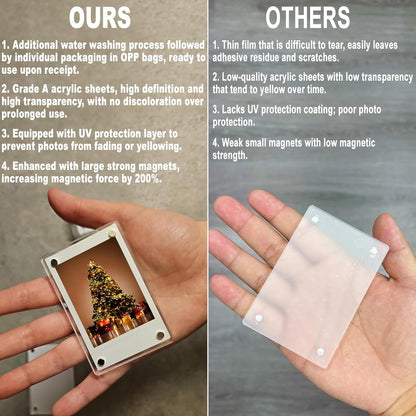 HELPLEX Acrylic Fridge Magnetic Frame, 6 Pack Polaroid Magnet Frame 2.36 x 3.54 Inch Double Sided Refrigerator Magnet Picture Frame for Fujifilm Instax Mini, Clear Photo Display Frames