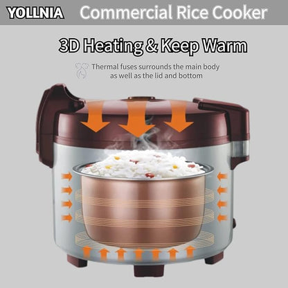 Commercial Large Rice Cooker & Food warmer | 13.8QT/65 Cup cooked rice | - Image 4