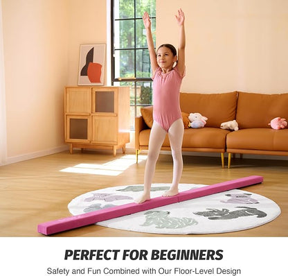 ZELUS 8' Folding Gymnastics Balance Beam, Floor Balance Beam w/Carry Handles - Image 6