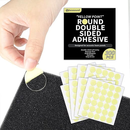 Focusound 300 Pack Yellow Point Double-Sided Adhesive Dots by Focusound