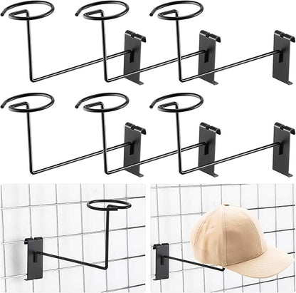Blulu 6 Pcs Hat Displayer for Gridwall, Metal Hat Helmet Rack Retail Store by Blulu