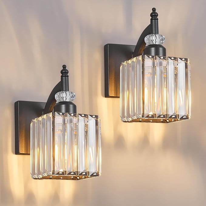BBLLWJ Modern Wall Sconces Set of Two Black Wall Sconces Indoor Wall Lamp by BBLLWJ