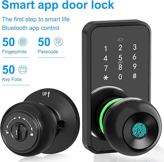 Smart Door Lock with Knob, LinkThai Keyless Entry Fingerprint Lock with - Image 9