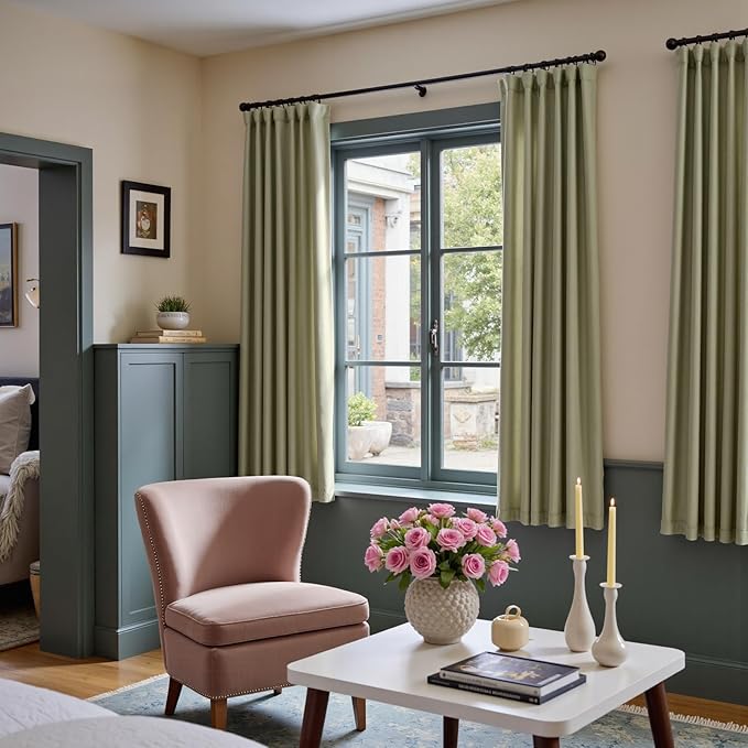 Lazzzy Velvet Blackout Curtains Thermal Insulated Room Window Drapes Super Soft - Image 7