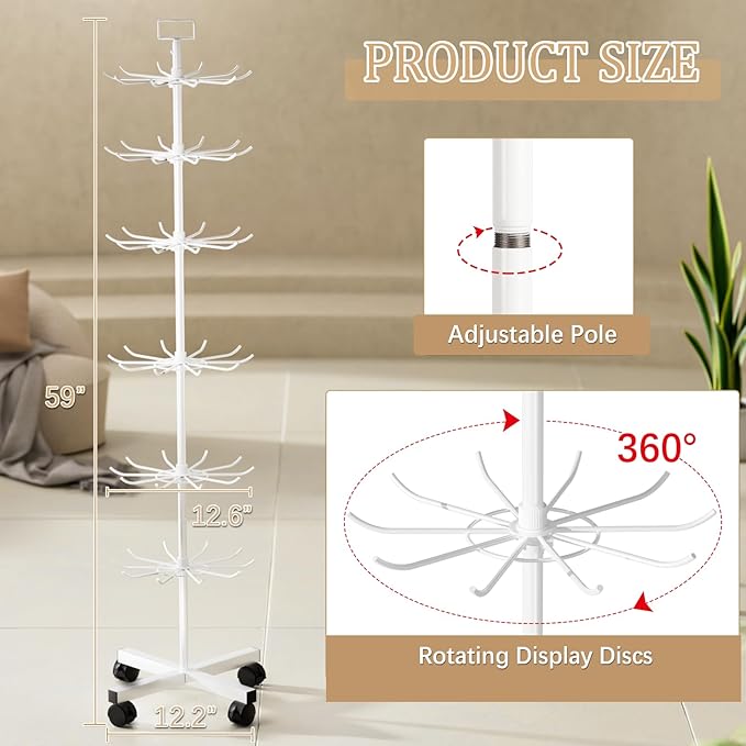 Exttlliy Retail Display Stand Store Display Rack 6 Tier Metal Spinning Display - Image 3