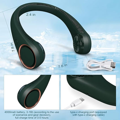 CIVPOWER Neck Fan: Portable Personal Neck Cooling Rechargeable Bladeless Fan - Image 4