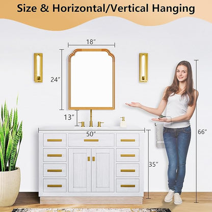 Wood Frame Wall Mirror Decor for Small Bathroom Vanity Entryway, Living Room or - Image 4