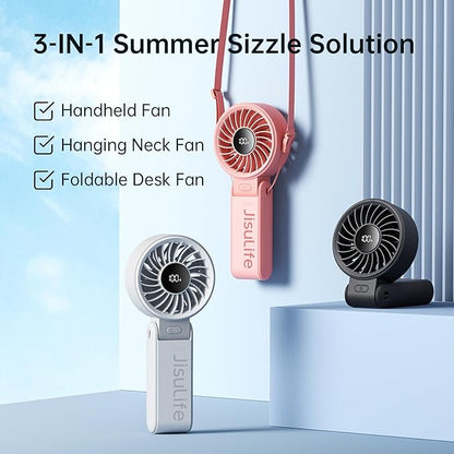 JISULIFE Handheld Fan Life7 – Ultimate Flexibility: High-Power Motor, LED - Image 7