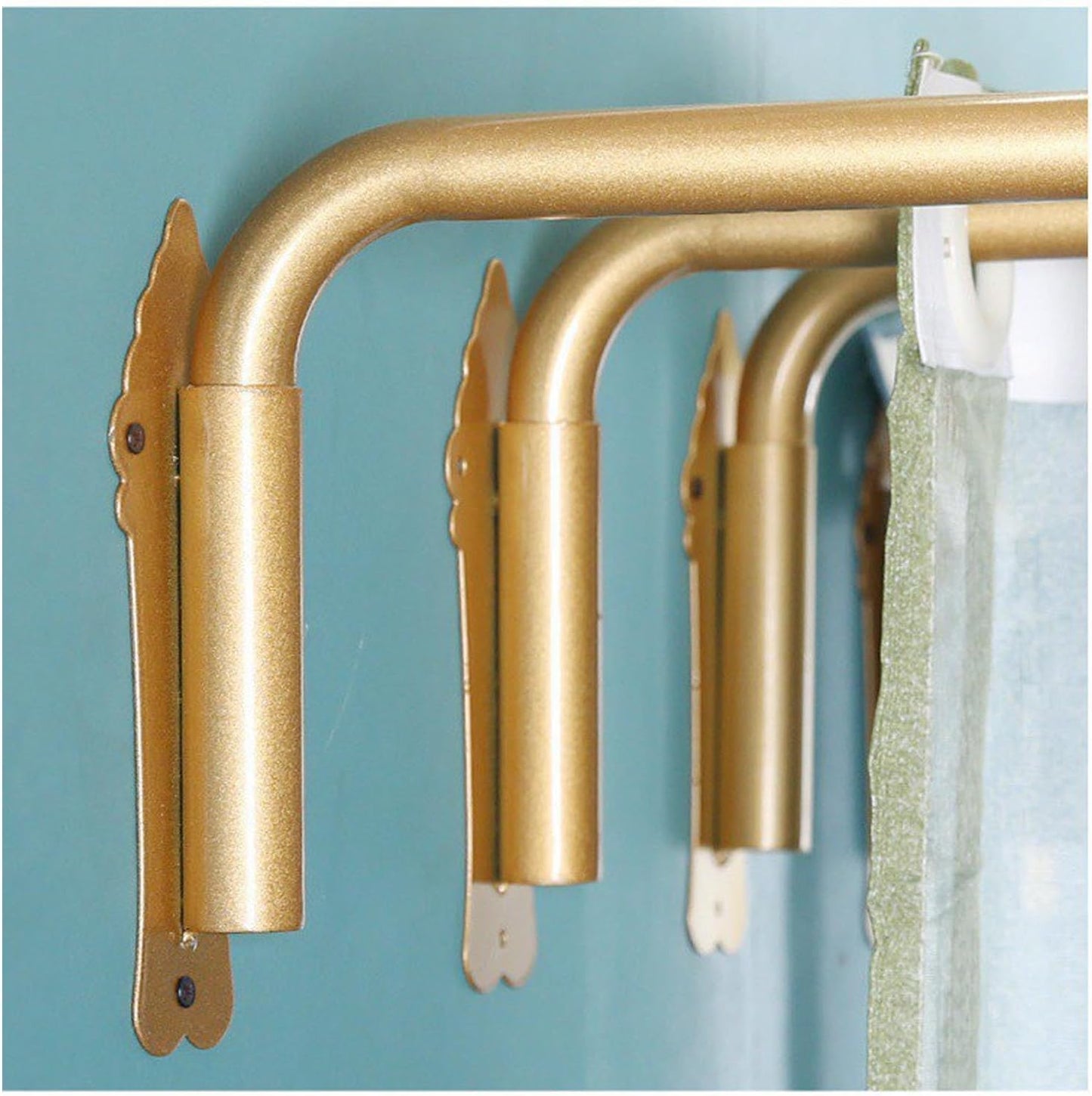 Gold Swing Arm Curtain Rod 47in, Adjustable Insulated Window Display Stand, Side Panels Holder for Home Decor, Perfect for Front Door Curtains, Stylish & Functional