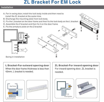 Electric Magnetic Lock with Z and L Bracket 180KG 350LBS Holding Force - Image 9