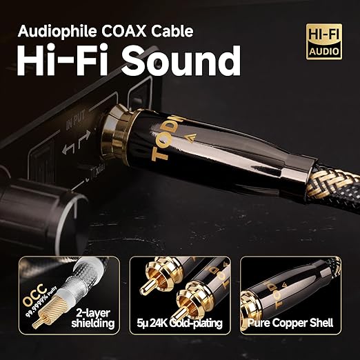 TODN HiFi Digital Coaxial Audio Cable - Image 6