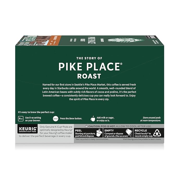 Starbucks K-Cup Coffee Pods, Medium Roast Hot or Iced Coffee, Pike Place Roast - Image 9