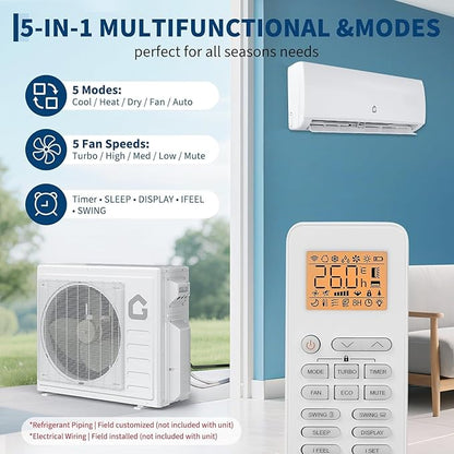 20K BTU Dual Zone Mini Split Air Conditioner and Heater, 20 SEER2 - Image 3