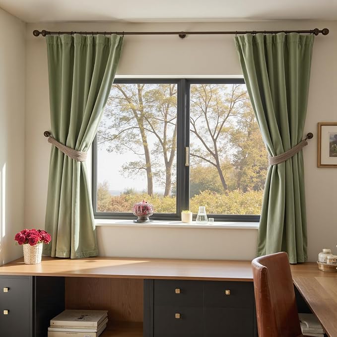 Lazzzy Velvet Blackout Curtains Thermal Insulated Room Window Drapes Super Soft - Image 6