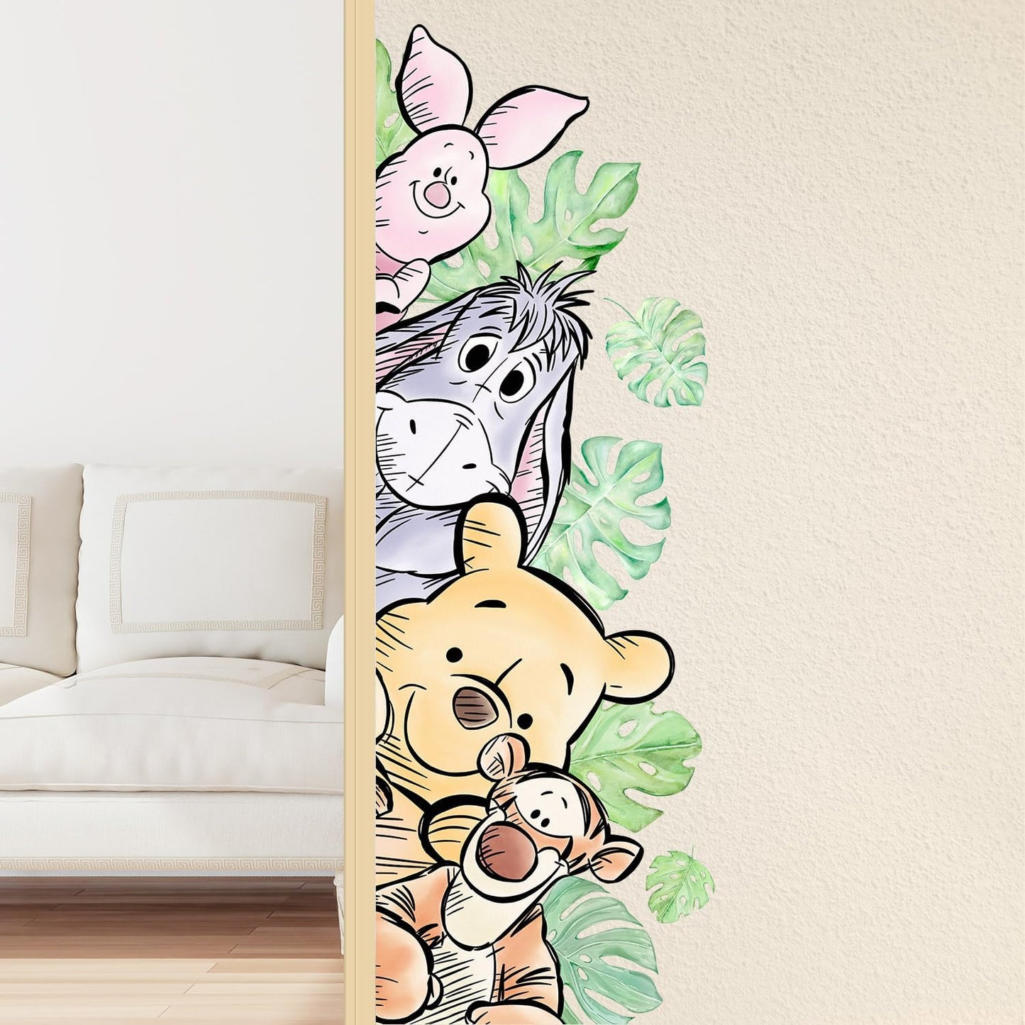 Winnie Wall Stickers for Kids, Winnie Character Wall Stickers, The Pooh Party Decorations, Winnie Removable Stickers for Baby Kids Nursery Children Room Bedroom Living Room Playroom Wall Decoration