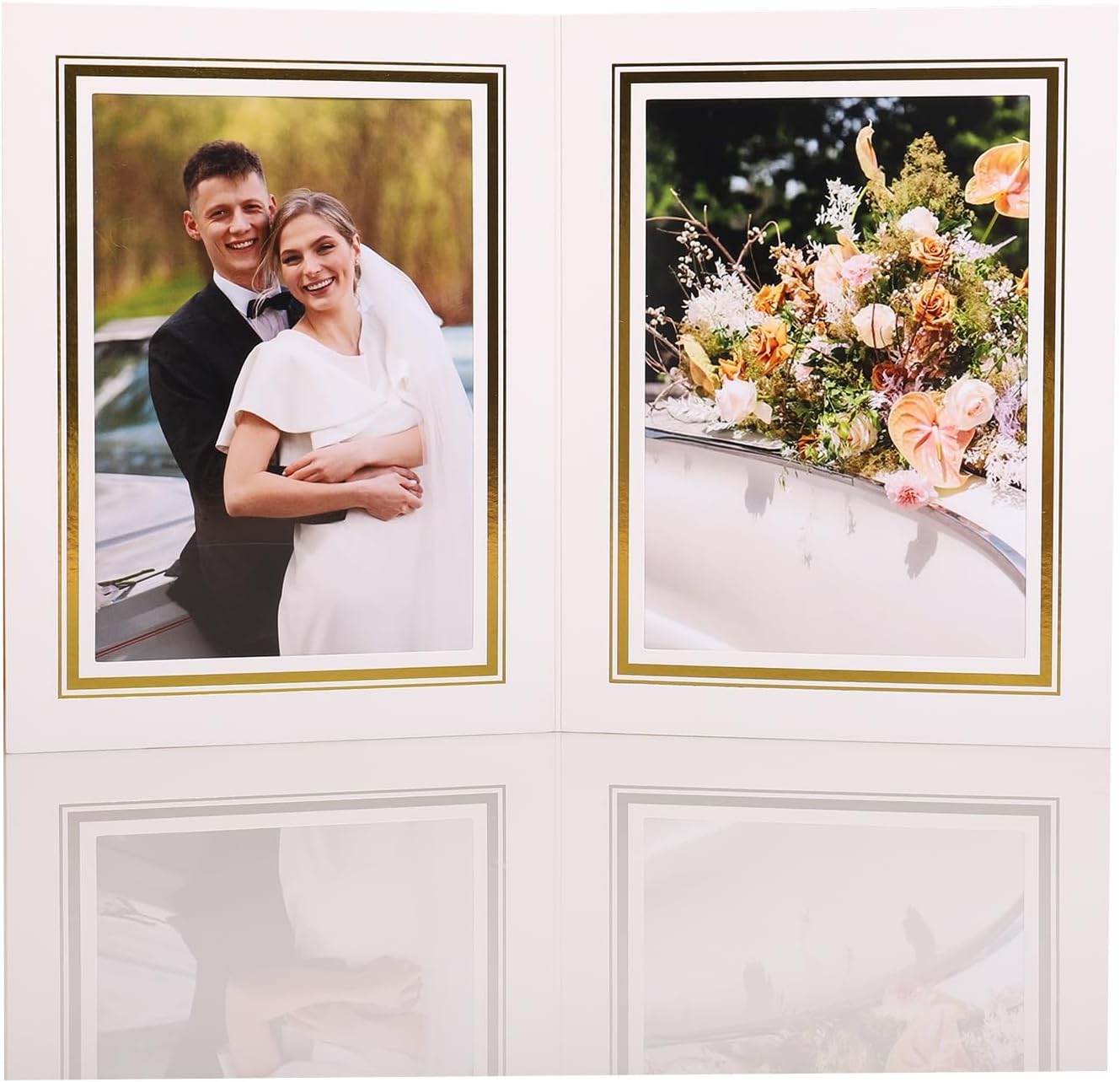 4x6 Photo Folder, White Cardboard Picture Frame, Vertical Paper Photo Frame Cards Pack of 12(HTPFB6-WG-12)