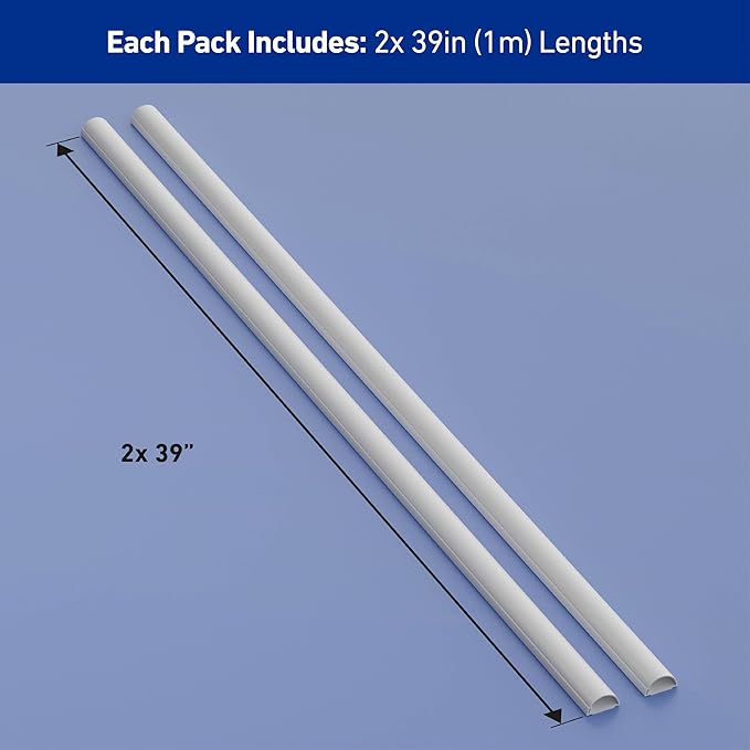 D-Line Half Round Cord Hider, Patented Cable Cover, Hide TV Wall Mount Wires - Image 4