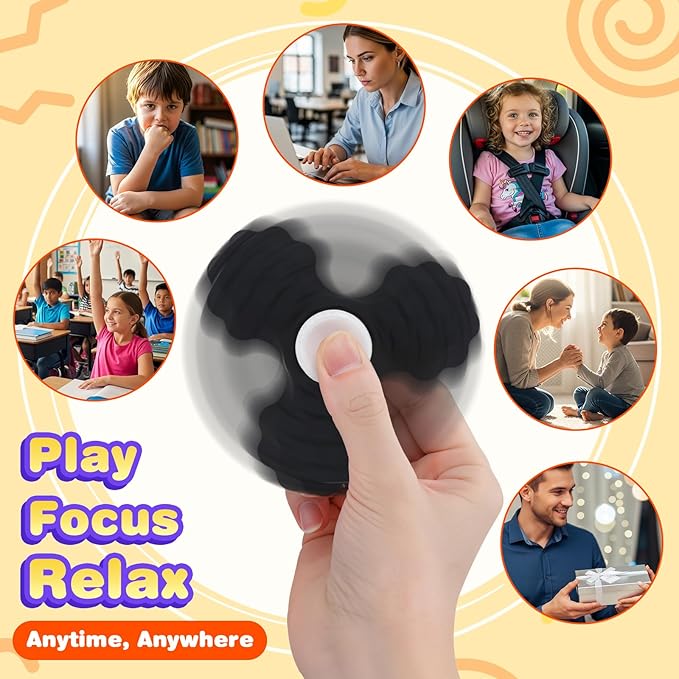 3 PCS Silicone Fidget Spinners, Sensory Toys - Image 5
