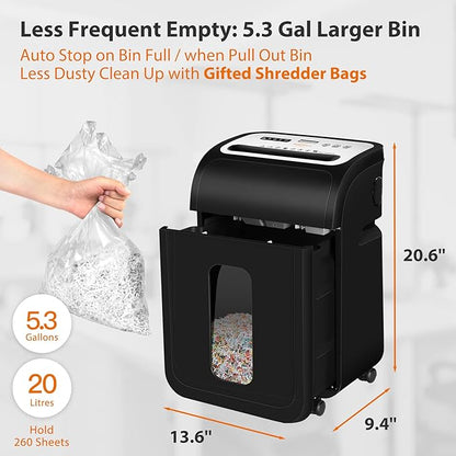 Paper Shredder for Home Office14-Sheet 60-Mins Micro Cut Shredder - Image 6