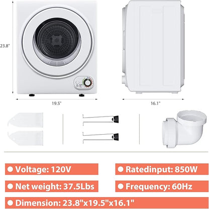 Euhomy Portable Dryer 1.5 cu. ft., 850W Powerful Clothes Dryer - Image 7