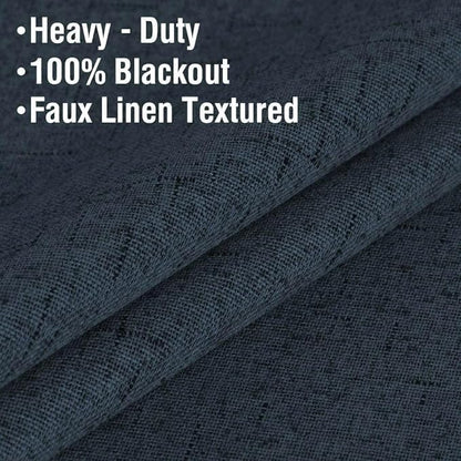 H.VERSAILTEX Linen Blackout Curtains 45 Inches Long 100% Absolutely Blackout - Image 4