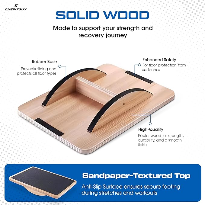 Wooden Balance Board for Adults, Wobble Board for Core Strength & Stability - Image 2