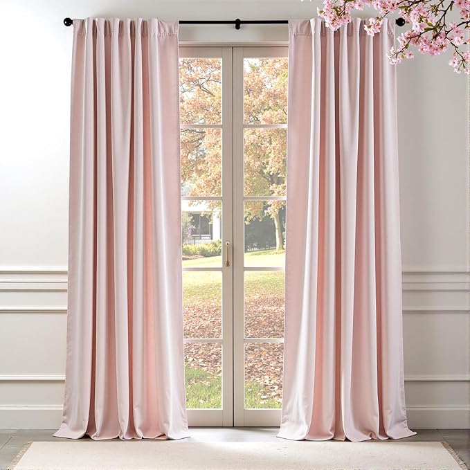 Lazzzy Velvet Blackout Extra Long Curtains Thermal Insulated Room Window Drapes by Lazzzy