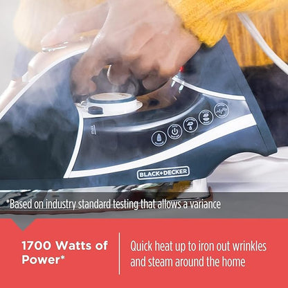 Black+Decker Elite Pro-Series Steam Iron, 6 Settings 1700 Watt - Image 5