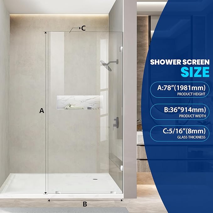 Bathroom Shower Glass Door 36 * 78" - Image 2