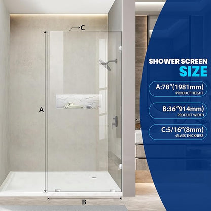 Bathroom Shower Glass Door 36 * 78" - Image 2
