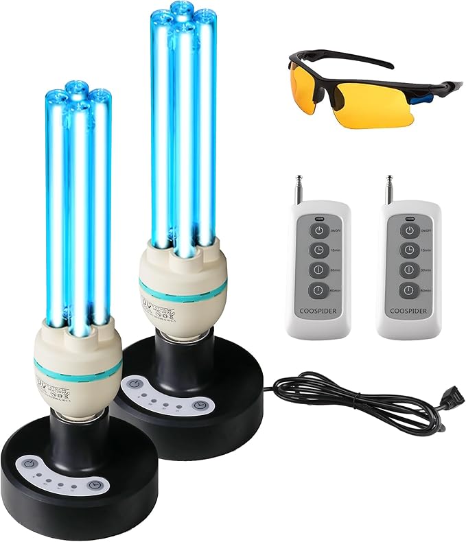 COOSPIDER UV 36Watts UV Sanitizer Lamp 2pack 72w by COOSPIDERUV