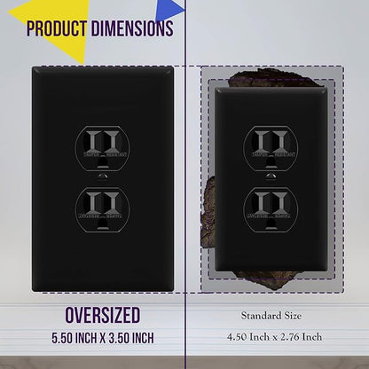 ENERLITES Jumbo Duplex Receptacle Outlet Wall Plate, Large Electrical Outlet - Image 2