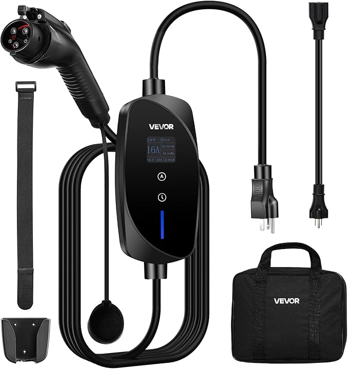 VEVOR Level 1&2 EV Charger, 16 Amp Adjustable Current, Electric Vehicle by VEVOR