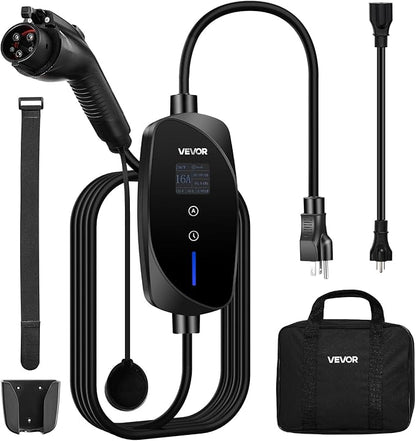VEVOR Level 1&2 EV Charger, 16 Amp Adjustable Current, Electric Vehicle by VEVOR