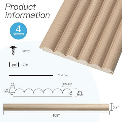 Art3d Fluted Wood Panel for Wall and Ceiling, Beaded Accent molding for Home - Image 7