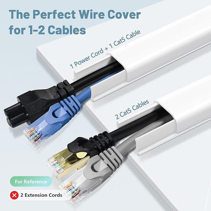 Wire Covers for 2 Cords, 68in Wire Hider on Wall Mounted, Cable Cover Cable - Image 2