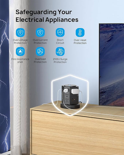 TROND Tower Surge Protector Power Strip - Image 4