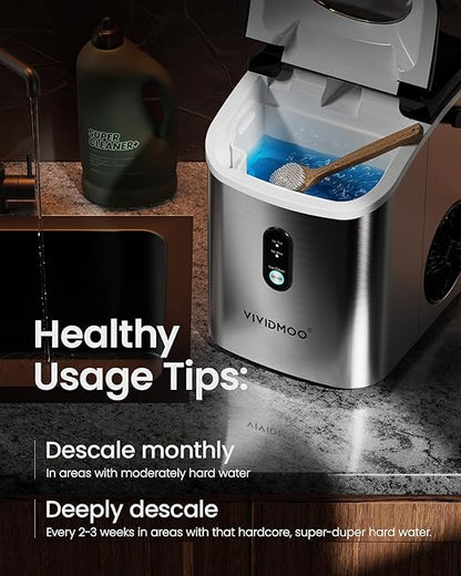 Nugget Ice Maker Countertop, 34lbs/24H Pebble Ice Machine, Self-Cleaning Sonic - Image 7